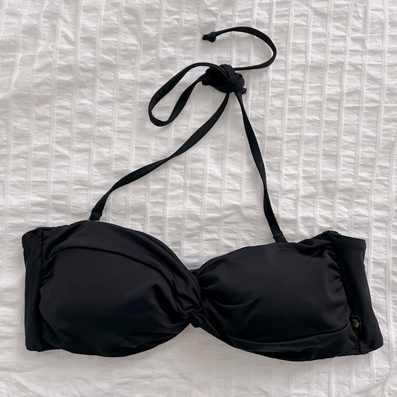 NWT La Vie En Rose Aqua Black Bikini Top - Size Medium - Picture 1 of 3